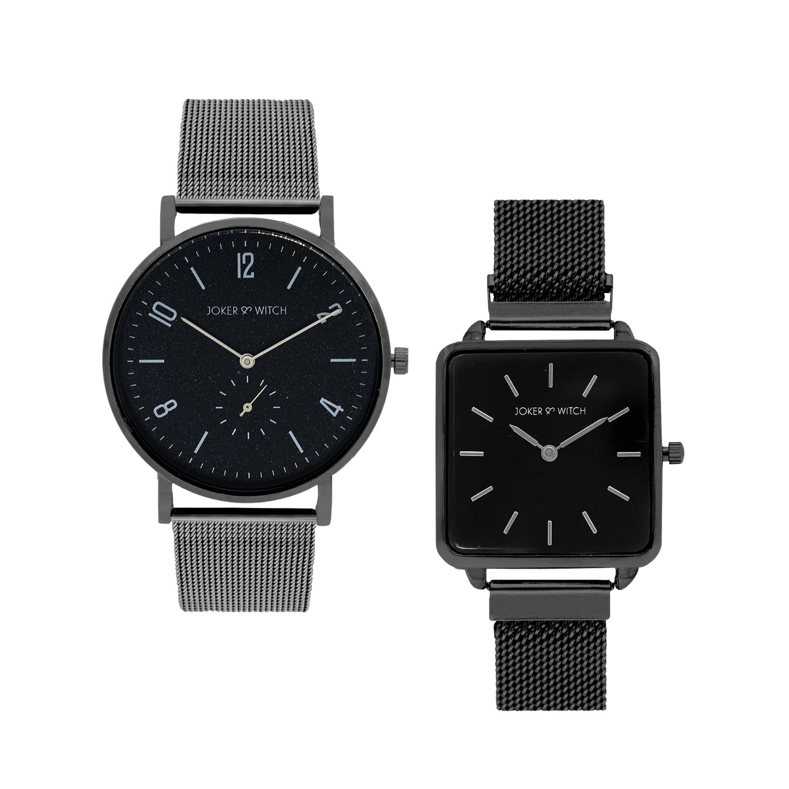 Joker & Witch Stainless Steel Slash & Axl Couple Analogue Watches, Black Dial, Gray Band (B0BVB7CHLR) Amazon Price History, Amazon Price Tracker
