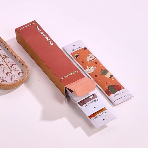 Miniatura 8 de Folkulture Varitas de incienso  Juego de 6 (120 varillas de incienso de otoño)  Aromas de otoño no tóxicos con 45 minutos de tiempo de combustión