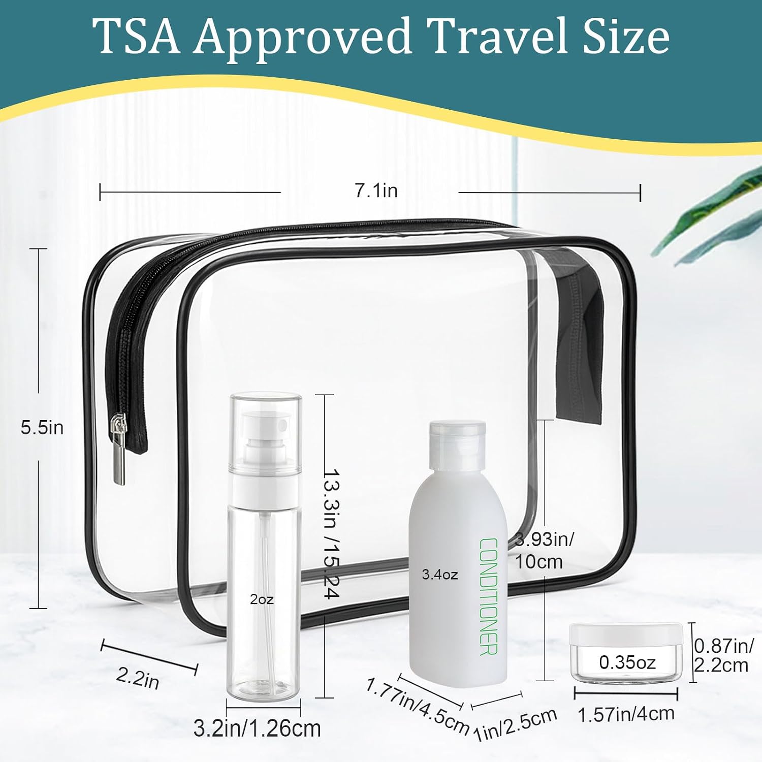 Cosywell Travel Bottles for Toiletries 9PCS 3.4oz White Shampoo Bottles image 2