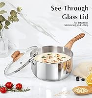 Vista 5 de KOCH SYSTEME CS Juego de cacerolas de acero inoxidable, juego de 4 cacerolas de acero inoxidable con mango de baquelita de tacto frío, cacerola de 1