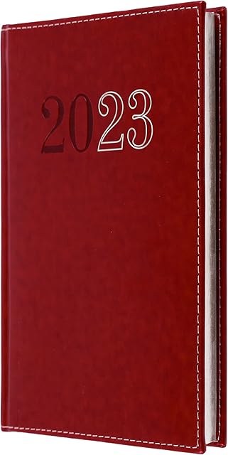 Collins Chelsea Slim Week To View 2023 Diary - Red (ND73.15-23) - Complete Business Planner, Agenda and Journal Organiser