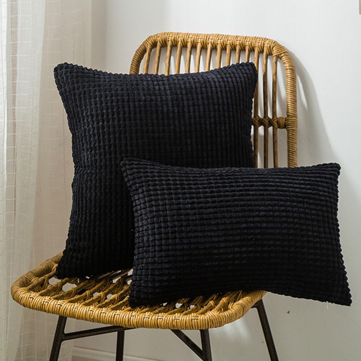 Swj-Swjssb #9 Extra Large Cushion Covers 50X50,60 X 60,70X70,80X80 Cm Super King Size Throw Pillow Cases Set Of 2 ,Soft Striped Pillow Cover Decorative Pillowcases For Pillows Sofa Couch(,50X70 Cm (Pack Of 2))