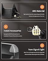 Vista 4 de Espejos de remolque con luz de señal de giro calefactada ajustable de potencia para Dodge 1998-2001 para Ram 1500 para Ram 2500 para Ram 3500