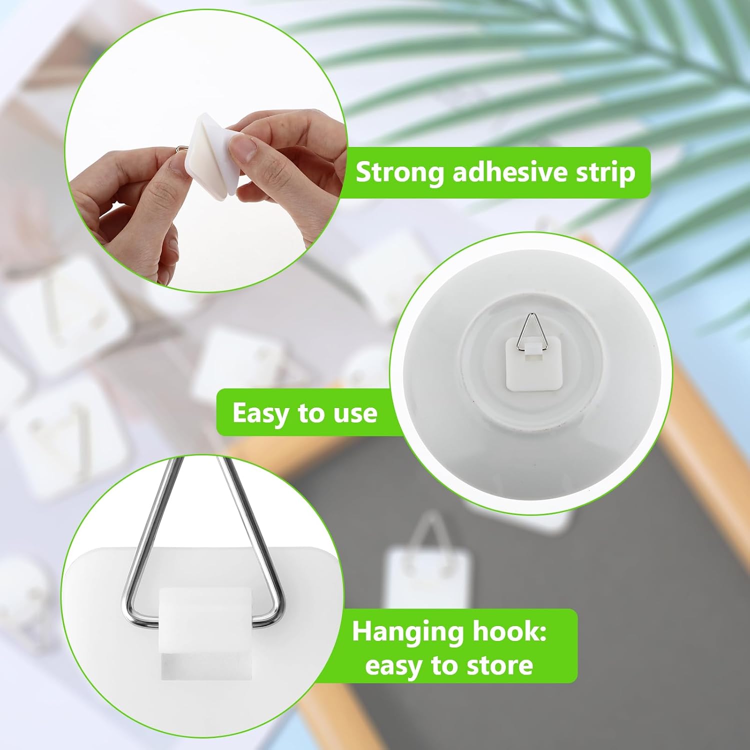 Gjinxi 15PCS Invisible Adhesive Plate Hangers, Wall Display Holder, 1.25 Inches Vertical Holders for Hooks, Picture Hanging Hooks for Decorative Plates and Art
