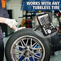 Vista 6 de Kit de reparación de neumáticos BETOOLL, juego de 44 piezas de kit de reparación de neumáticos plano de emergencia universal resistente profesional