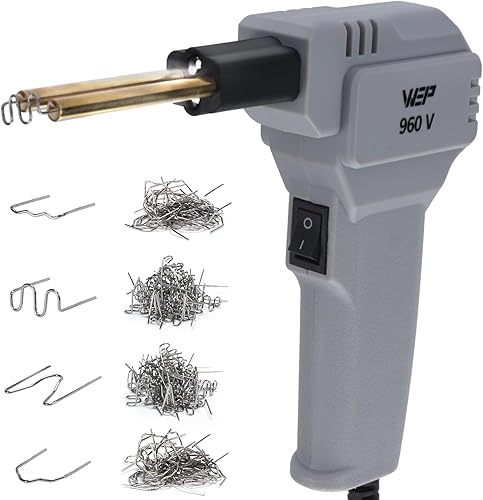 Miniatura 8 de WEP Kit de soldador de plástico de 960 V de 110 V con luces LED con 200 grapas calientes y alicates para soldadura de plástico para parachoques de