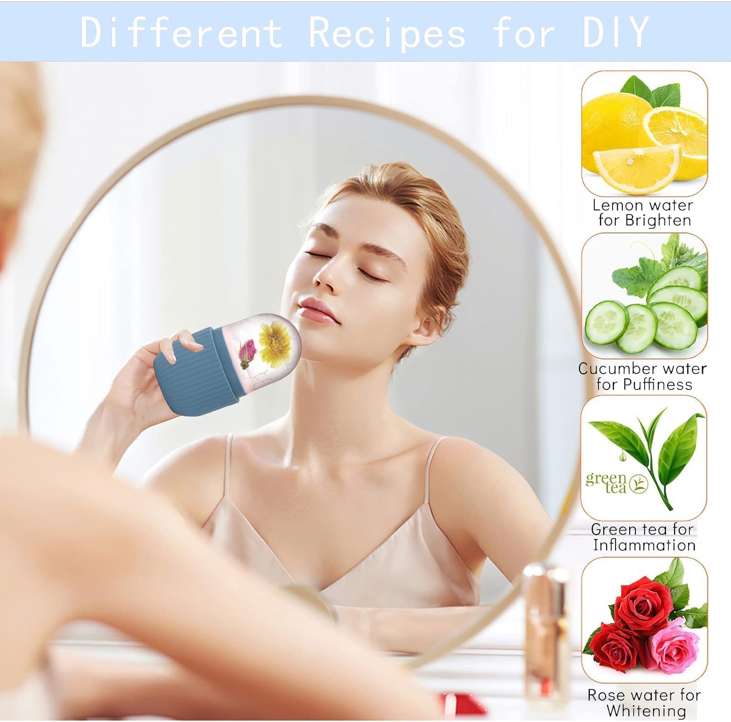 Rolo de Gelo Facial para Rosto, Olhos e Pescoço – Ice Roller Reutilizável para Reduzir Inchaço, Olheiras, Fechar Poros e Proporcionar Efeito Refrescante na Pele Rolo de Gelo Facial para Rosto, Olhos e Pescoço – Ice Roller Reutilizável para Reduzir Inchaço, Olheiras, Fechar Poros e Proporcionar Efeito Refrescante na Pele