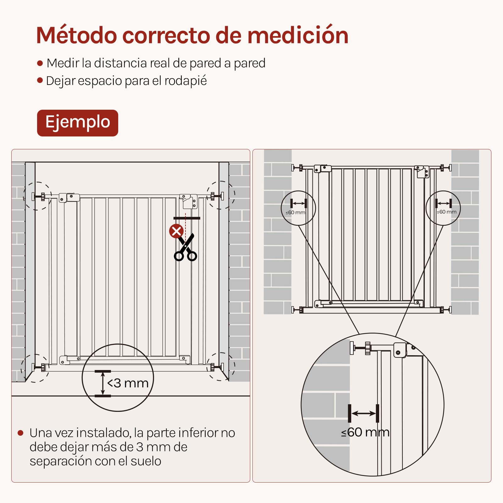 WOLTU Barrera Seguridad Infantil, Apertura de 75-107 cm, Barrera para Niños y Bebé, Barandilla Escalera Seguridad, Valla Metálica para Perros, Doble Bloqueo, Blanco