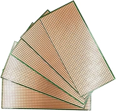 YUNGUI 6.5 X 14.5cm Veroboard Stripboard,5 Pieces DIY Weld Prototype Copper Strip Board Circuit Board for Soldering and Electronic Project Compatible with Arduino Kits