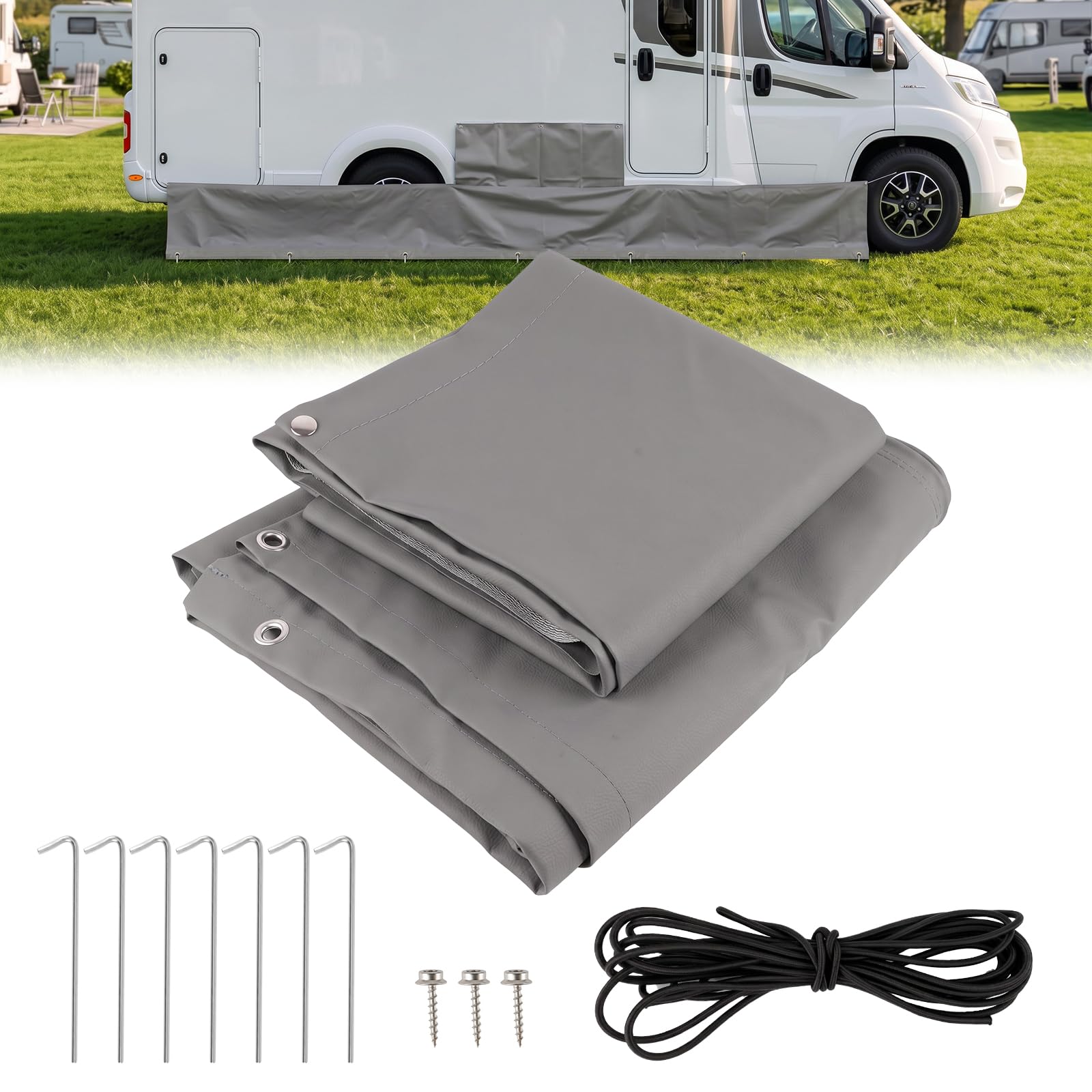 Bodenschürze für Wohnmobil und Campervan 7 x 0,5 m | Bodenmatte zum Schutz von Stellplätzen, Schmutzabweisende Unterlage für Campingplätze und Außenbereiche