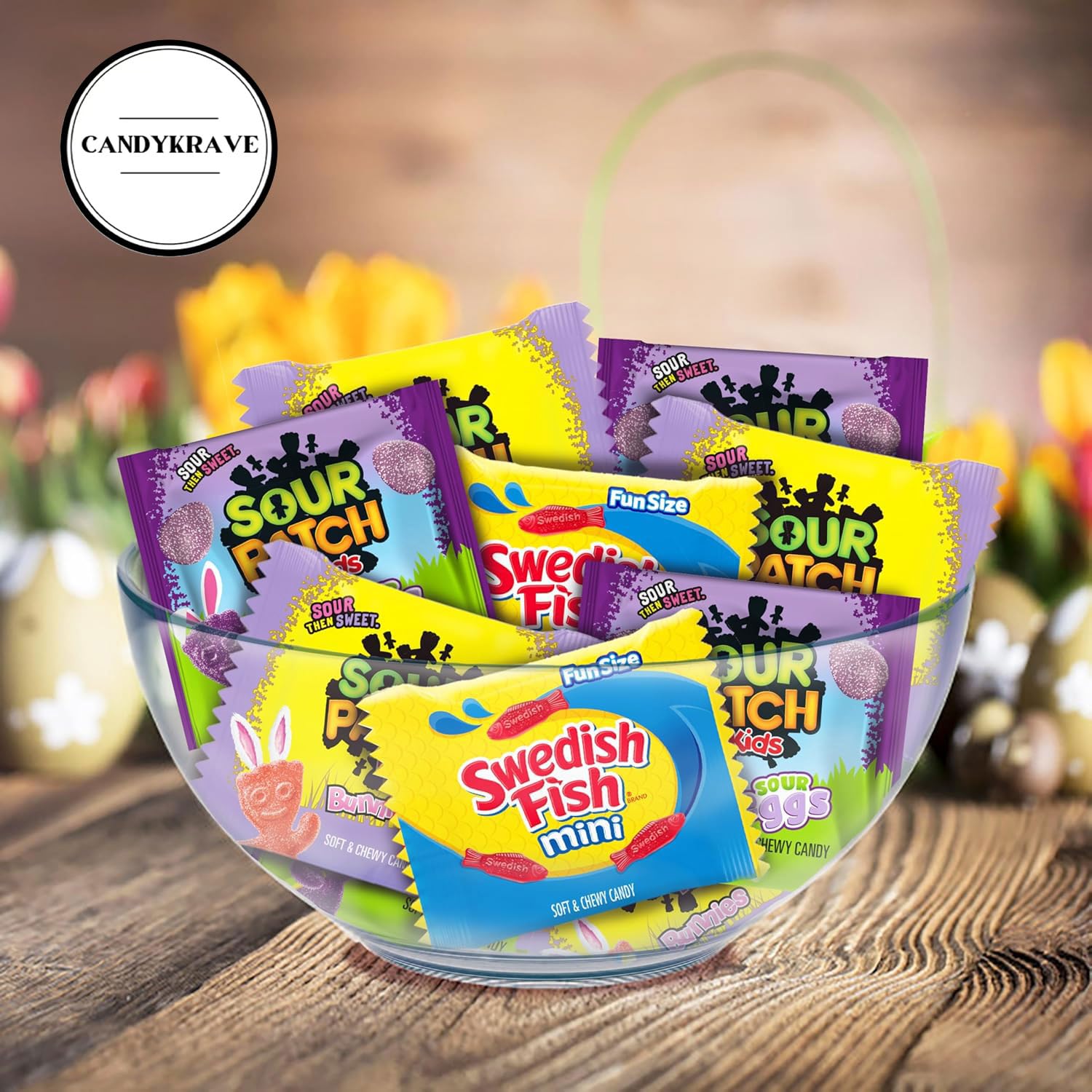 Assorted Easter Special - SourPatch Sour Eggs + Mini SwidishFish - 2 lbs Individually Wrapped Sweet & Sour Candy Pack - Delicious Gummy Candy for Easter, Valentines Day, Pinata, Birthdays & Pantry