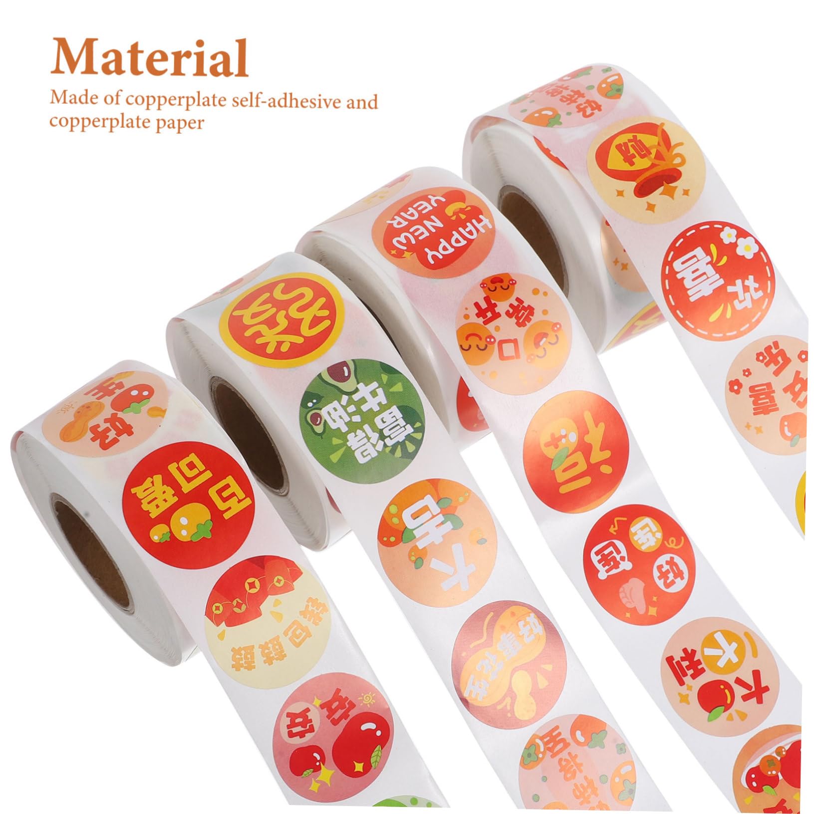 STOBOK 16rotoli Etichette Adesive Rotonde Cartone Pacchetto Da Sticker Divertenti Per Decorazioni Festive e Feste Facili Da Applicare e Rimuovere Senza Residui
