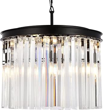 Elegant Lighting Sydney Collection 1208D20MB/RC 6-Light Pendant Lamp with Royal Cut Crystals, Mocha Brown Finish