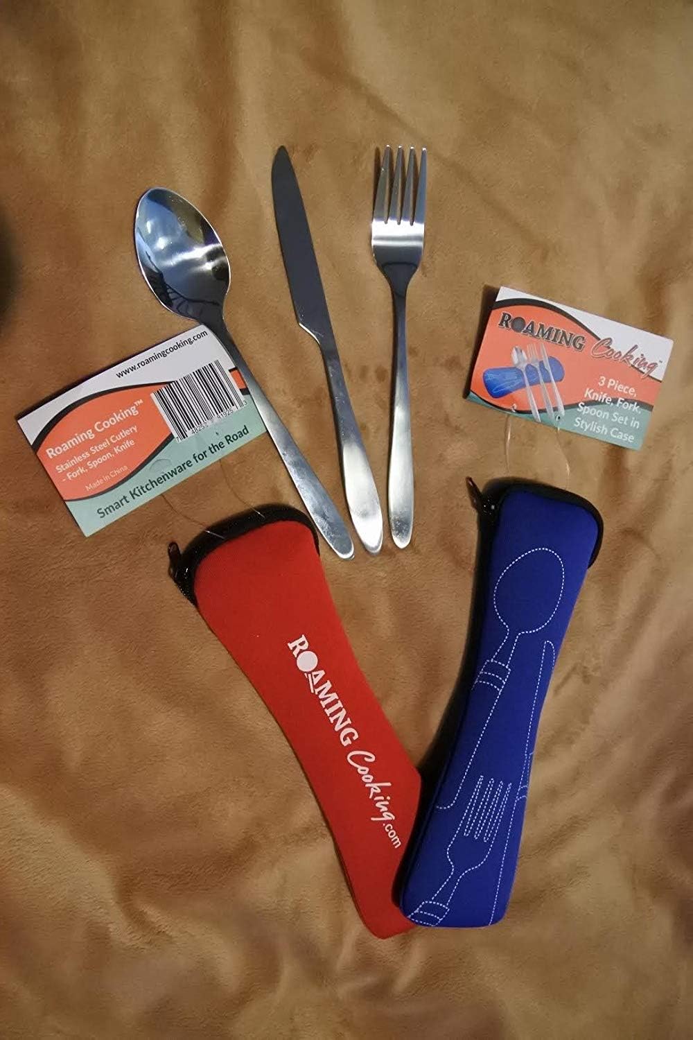 Reusable Travel Utensils with Case | Fork and Spoon Set with Knife and Optional Straws Great Office, Travel, or Camping Accessories | Lightweight, Sturdy Utensils image 5