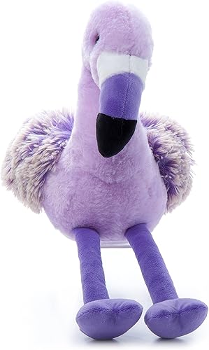 Miniatura 5 de The Petting Zoo Peluche de flamenco morado, regalos para niños, juguete de peluche de flamenco de Pazzion morado, 12 pulgadas