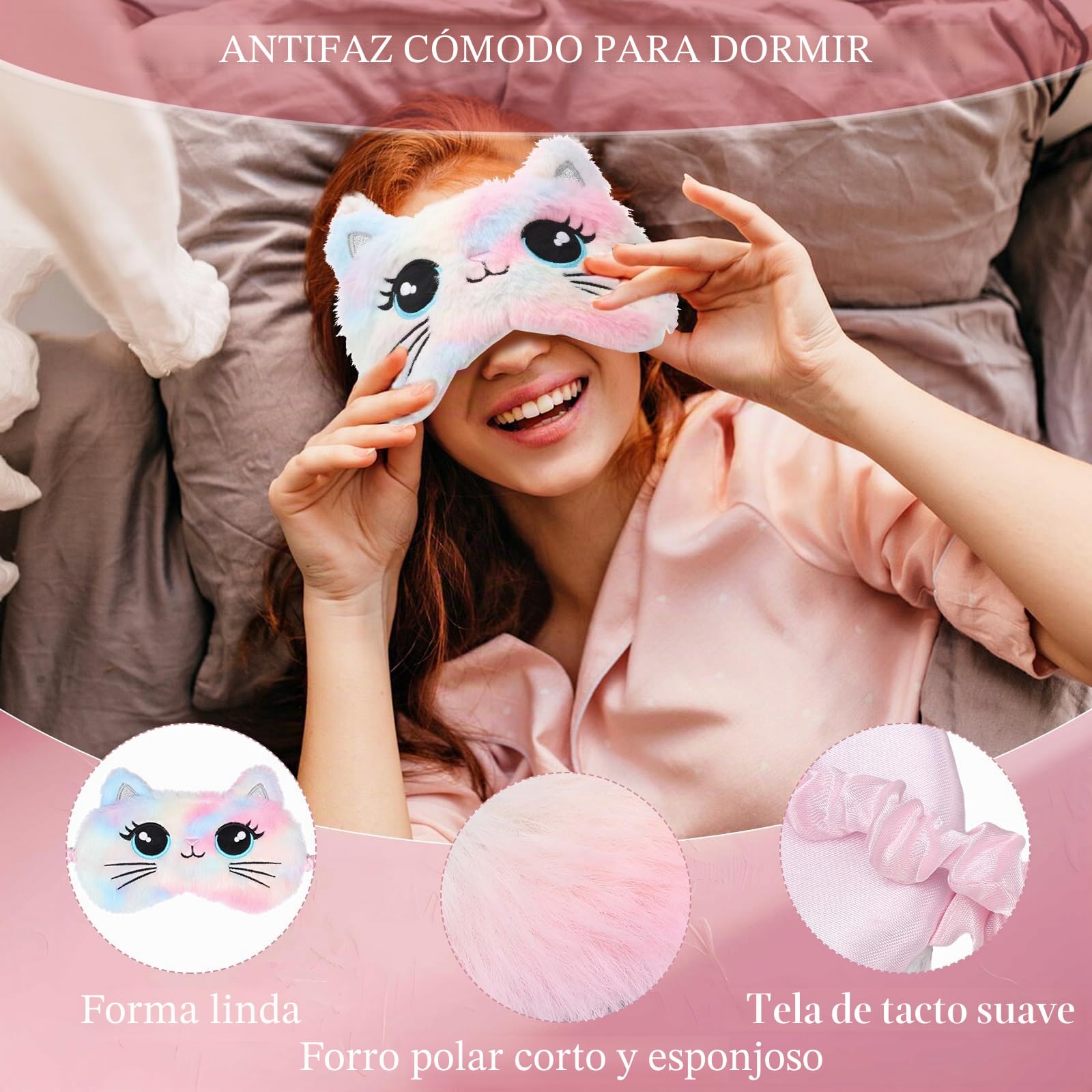 Set De 4 Antifaces Para Dormir De Colores, Suaves Y Ajustables, Para Mujeres, Niñas Y Niños, Regalo Original