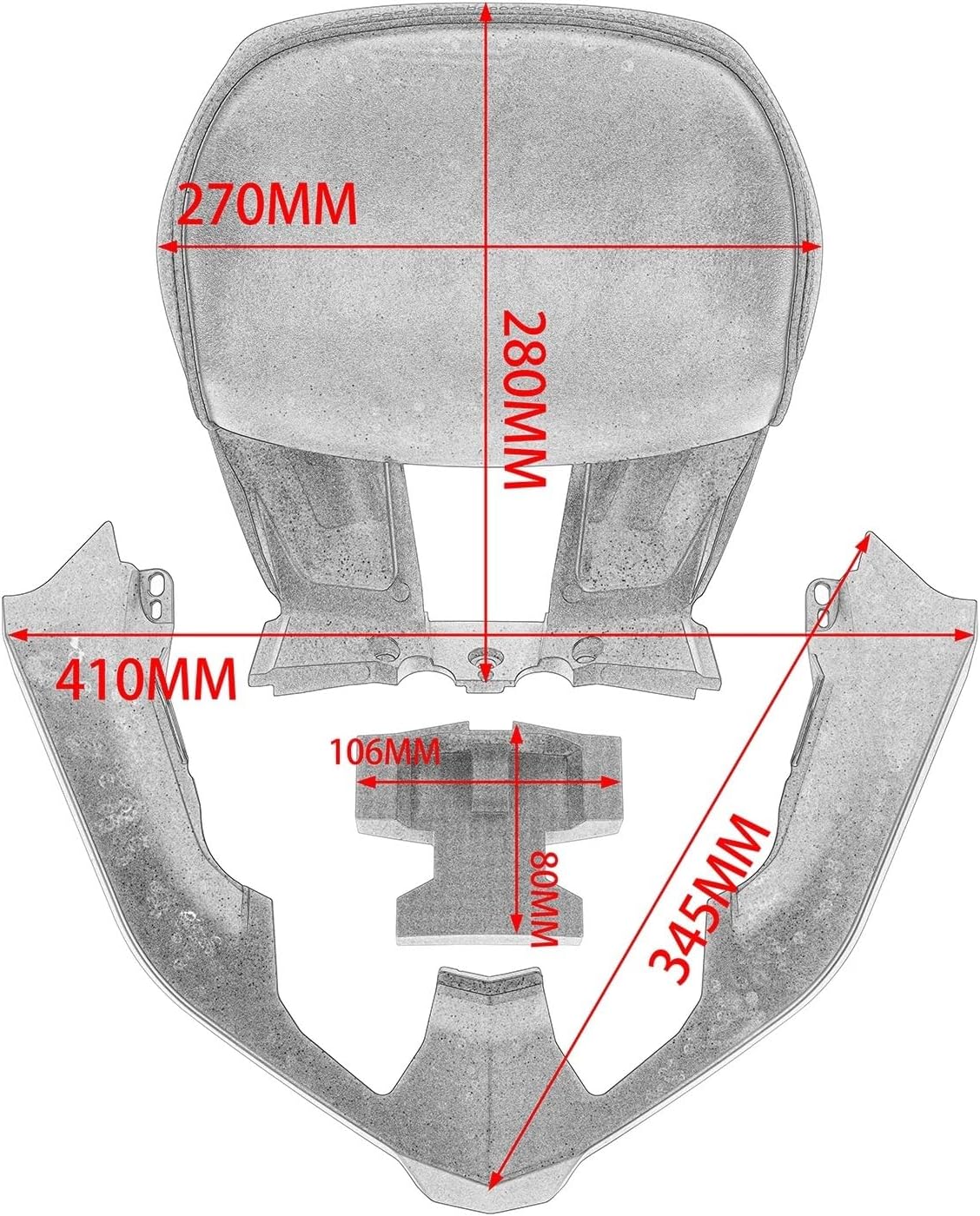 Motorcycle Backrest Pad Kits Rear Passenger Backrest Pillion for Seat for XMAX300 Xmax 300 X-MAX 2017-2022