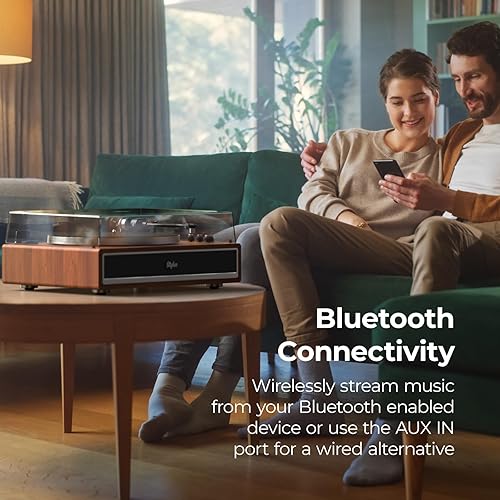 Miniatura 2 de i-box Stylus, tocadiscos, tocadiscos de vinilo con Bluetooth, tocadiscos con altavoces estéreo integrados de 10 W, esferas amplificadoras premium,