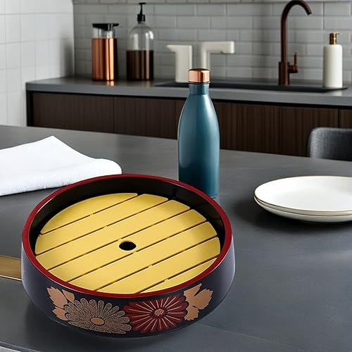 Miniatura 5 de Doitool Platos japoneses Sashimi Sushi Bandeja para servir platos japoneses Plato de sushi redondo Sashimi Plato de hielo seco
