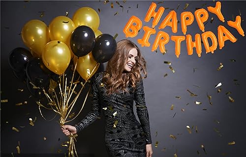 Miniatura 4 de Globos de letras de papel de aluminio naranja de 16 pulgadas, globos de papel de aluminio para decoración de fiesta de cumpleaños