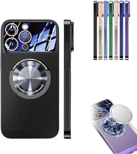 Miniatura 8 de Funda magnética de disipación de calor galvanizada para iPhone 13 14 Plus Pro Max, funda de refrigeración magnética sin marco para ventana grande,