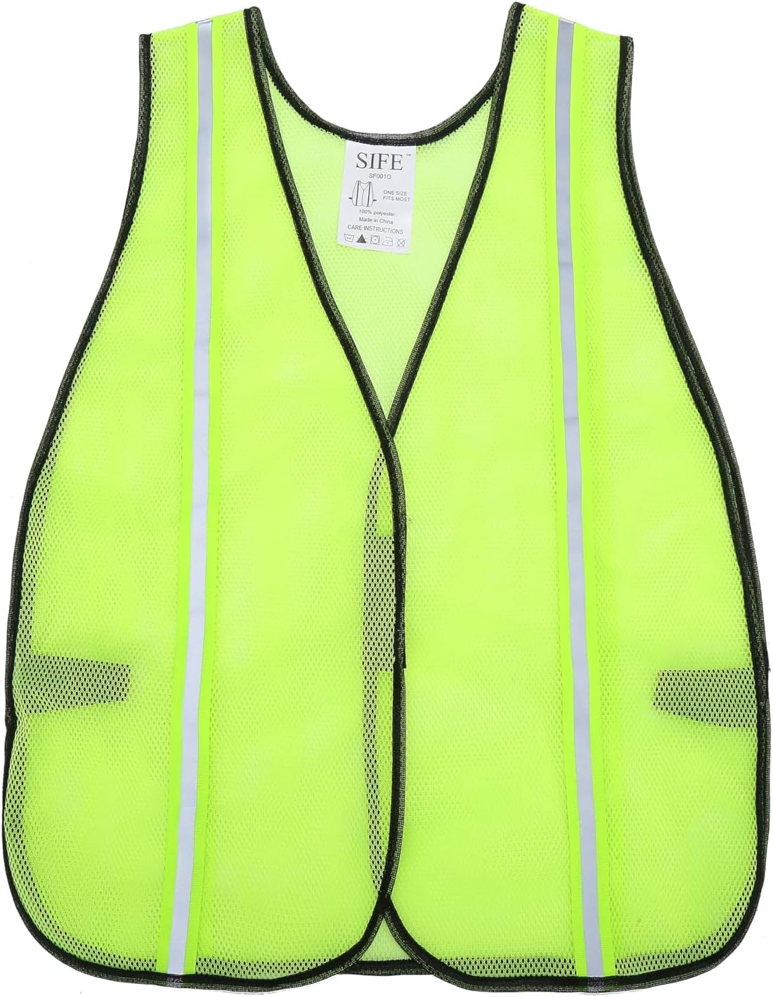 SIFE 1 Pack High Visibility Reflective Safety Vest,Made from Breathable and Neon Yellow Mesh Fabric,light weight for Man and Woman(Yellow, 1 pack)