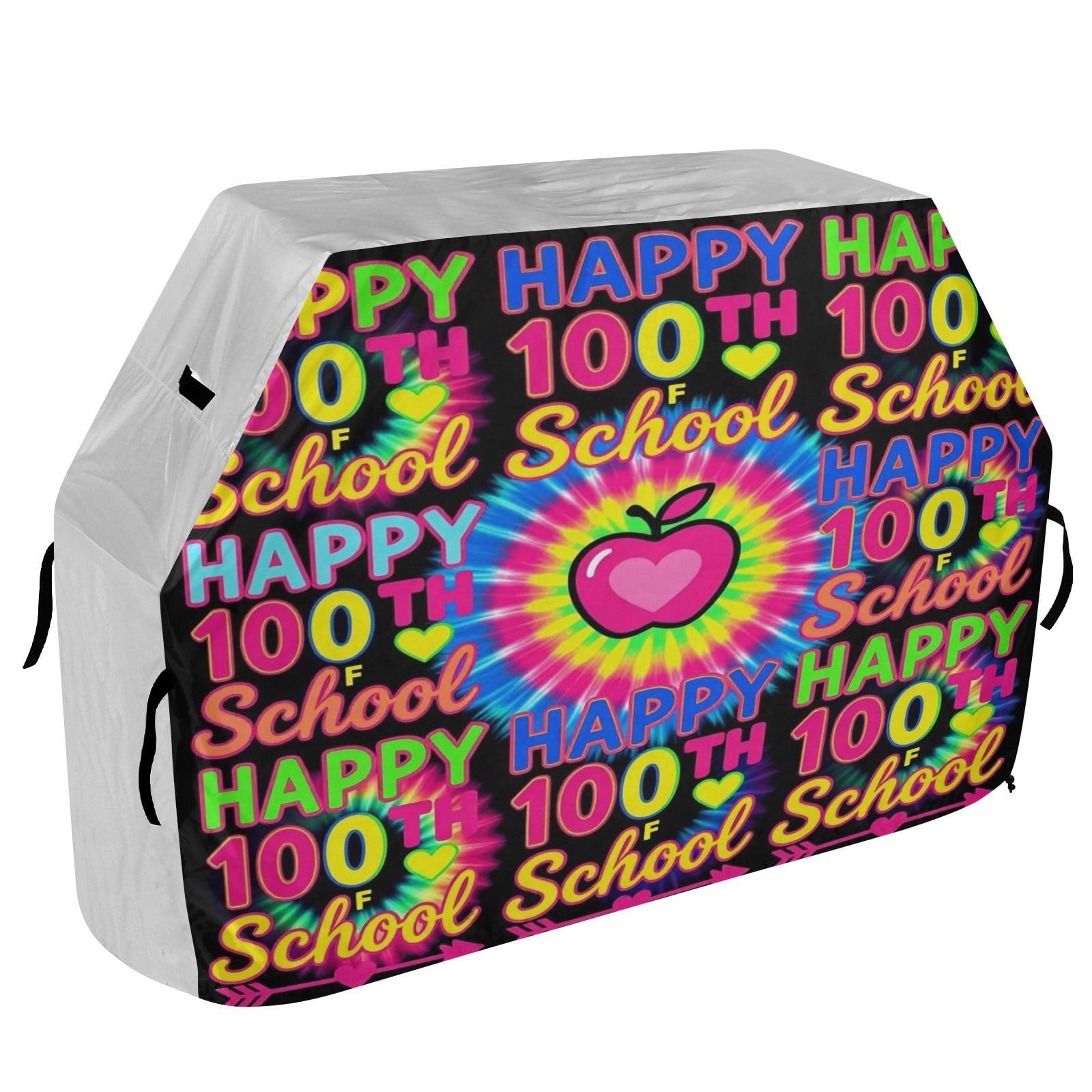 Copertura per barbecue da 165 cm, resistente allo sbiadimento e ai raggi UV, per barbecue all'aperto, copertura tie dye Happy 100th Day Of School