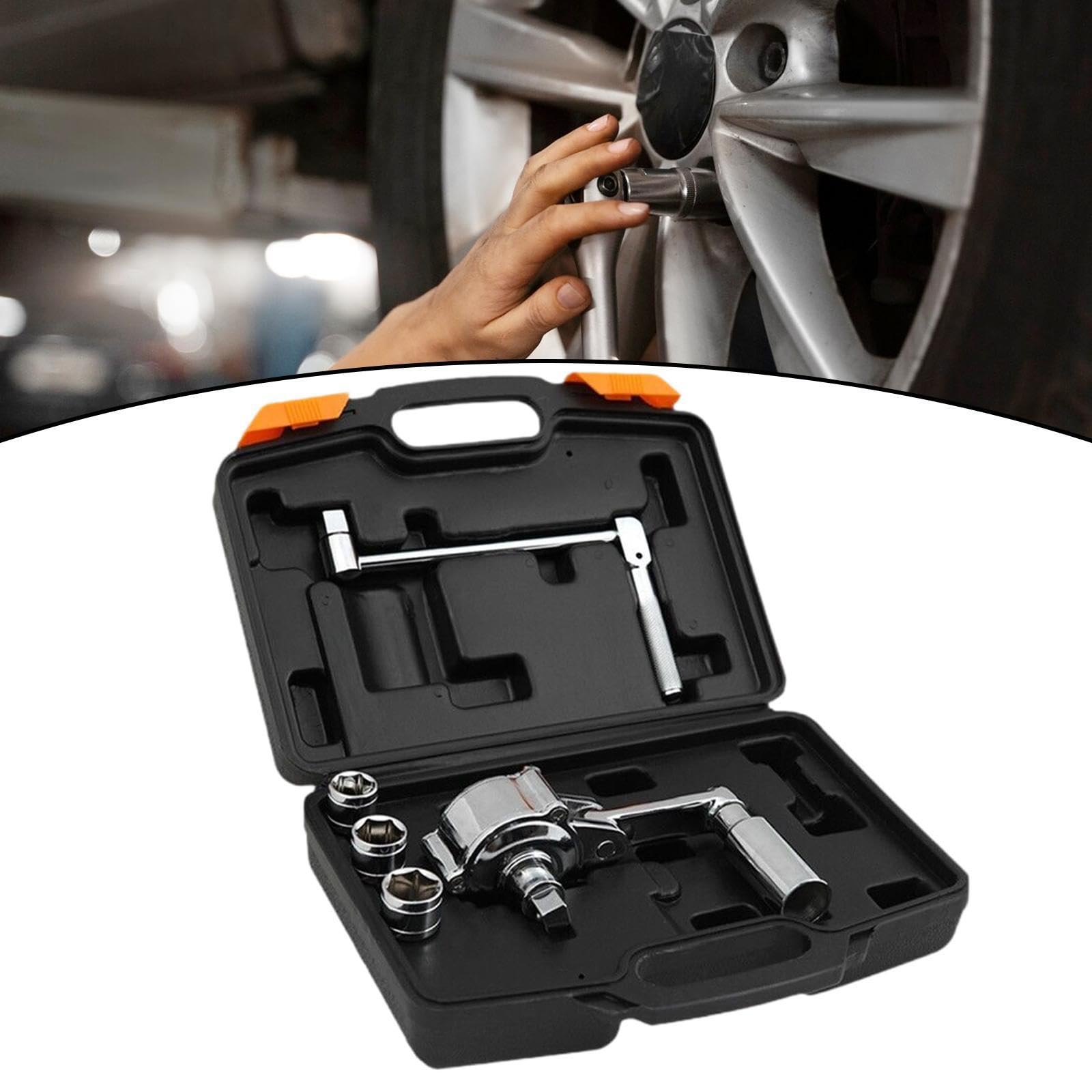 Kit per Cambio gomme, Valigetta per Il Trasporto, Strumento per la rimozione dei Dadi della Maggior Parte dei Veicoli, Chiave moltiplicatrice per Pneumatici torsionali