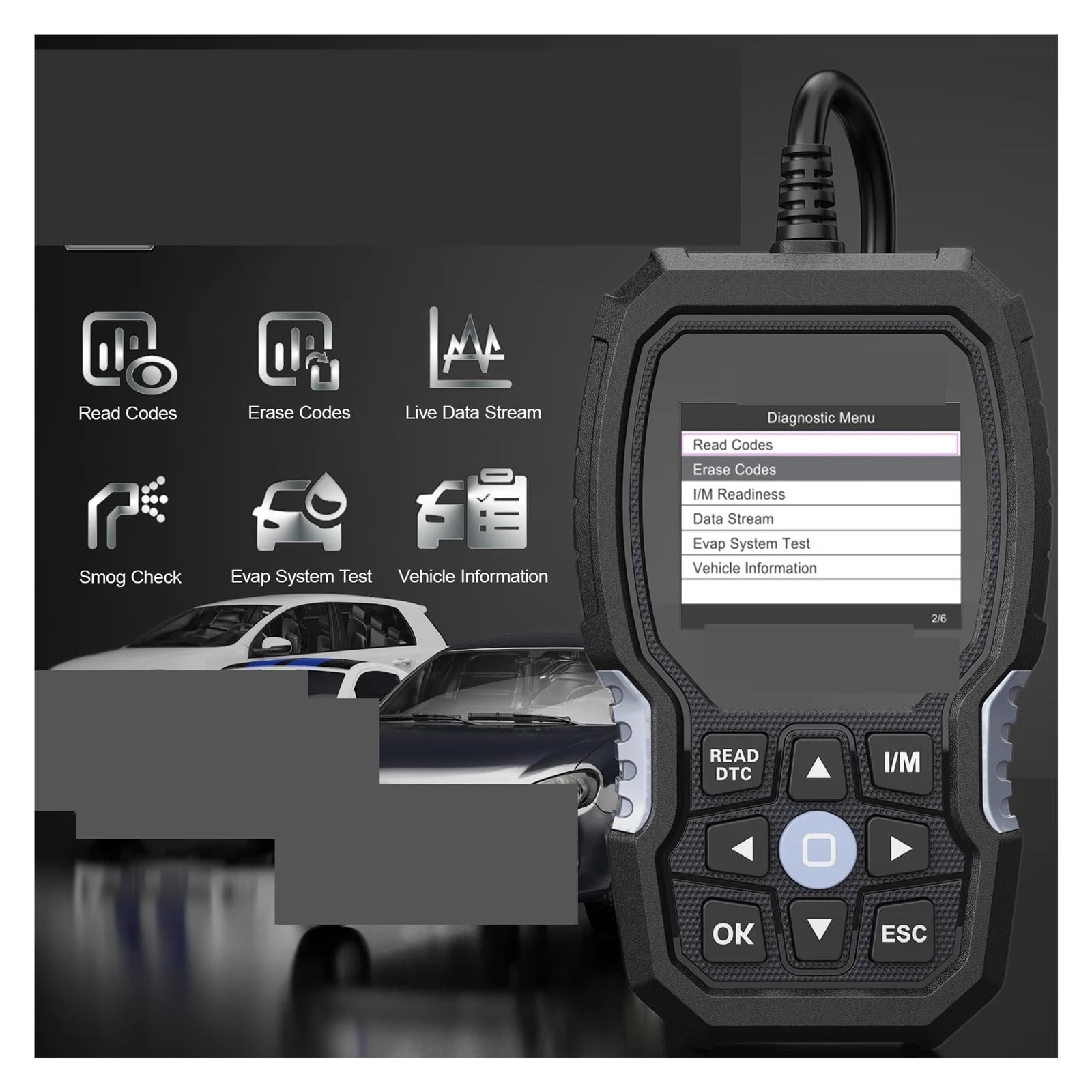Skaner samochodowy OBD2 Smart All System ABS SRS Reset oleju Narzędzie diagnostyczne samochodów z silnikiem Diesla