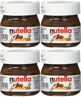 Nutella Hazelnut Cocoa Spread, Mini Jars, 25g Each, 4 Pack,BY febora foods Classic Chocolate & Hazelnut Breakfast Spread | Smooth Creamy Texture | Perfect for Toast, Pancakes & Baking | Ideal for Snacks, Desserts & Everyday Use - (Imported)