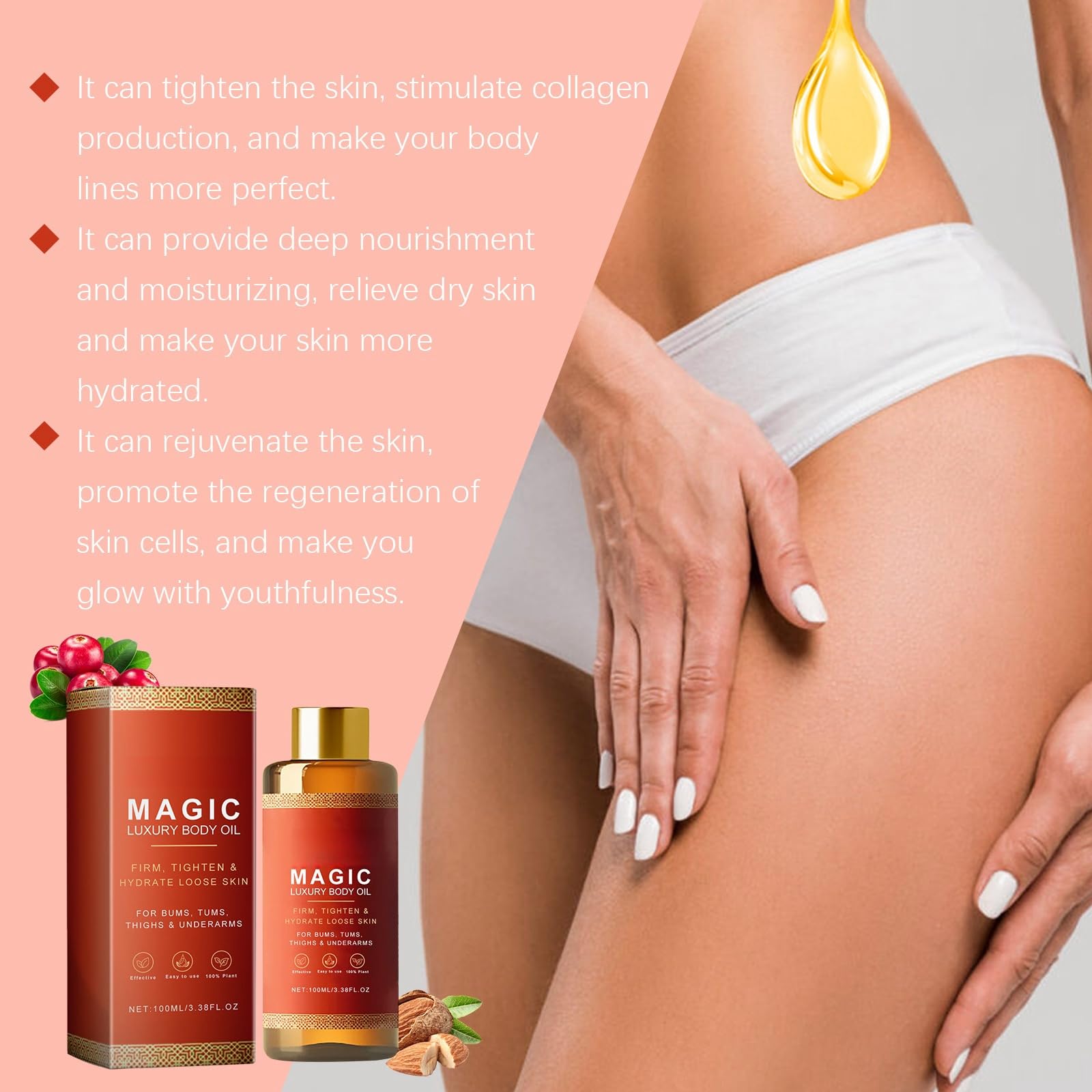 Olio corpo rassodante, Olio corpo rassodante e idratante, Olio braccia, petto, cosce e pancia