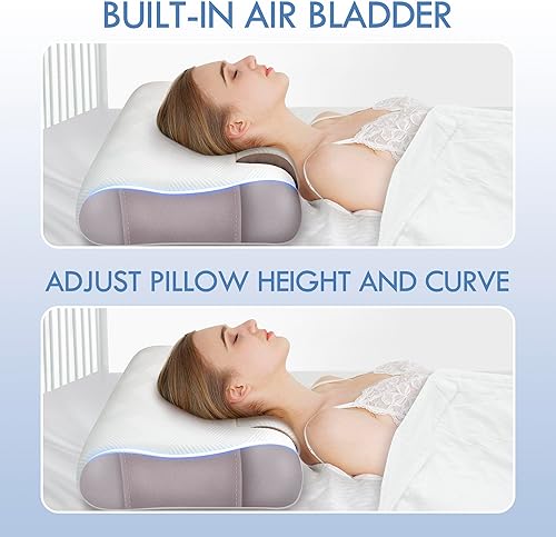 Miniatura 3 de YISHAN Almohadas de tracción de contorno de espuma viscoelástica cervical para dolor de cuello, almohada ortopédica ergonómica de apoyo para dormir