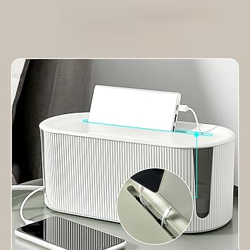 Cable Management Box, Cable Tidy Box, Storage Cord Organizer Box for Hide and Conceal Electrical Cables, Extension Power Strip Box (Green)