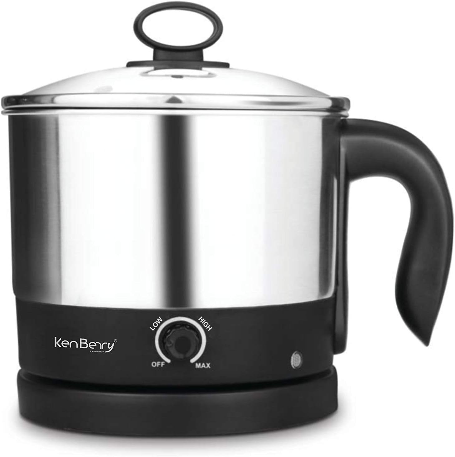 KenBerry Handy Cook Multipurpose Stainless Steel Electric Kettle | Multi Kettle | Multi Cooker | Travel Kettle | Make Infant Food, Instant Food, Tea, (1.5 L, Steel), 600 Watts