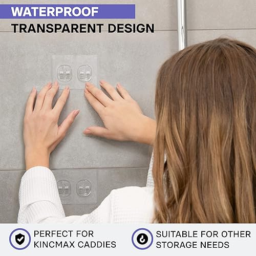 Miniatura 2 de KINCMAX Paquete de 2 soportes de esponja resistentes al agua, resistentes al agua, almohadillas adhesivas transparentes sin uñas para organizadores