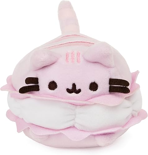 GUND Galleta de macaron Pusheen Sweet Postre Squishy Animal de peluche con tela satisfactoriamente elástica, para edades de 8 años en adelante, rosa