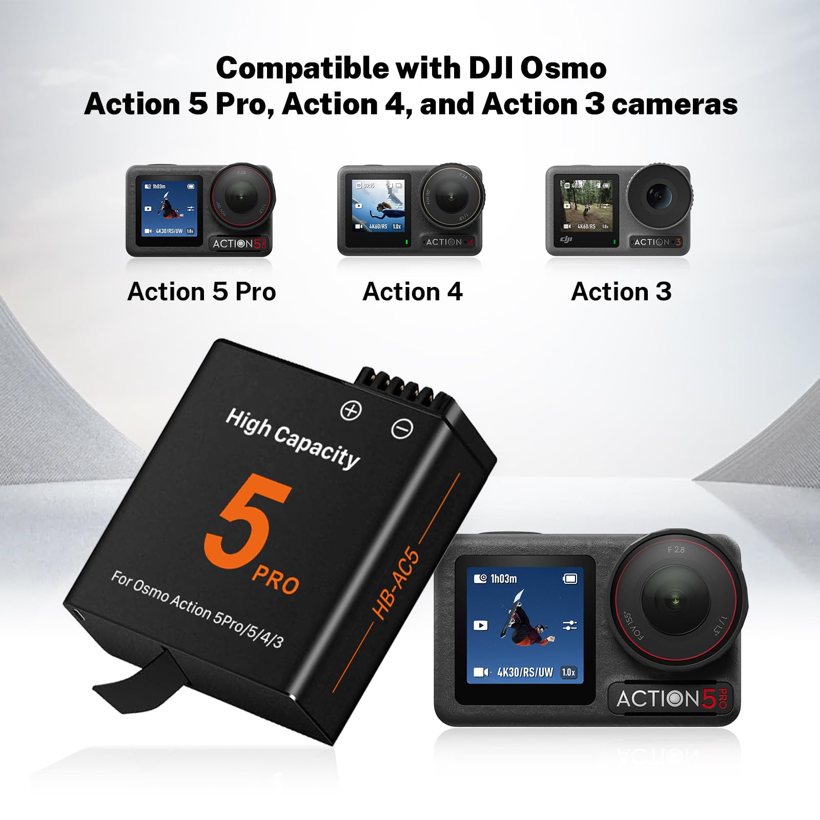 PATONA battery BCX202 for DJI Osmo Action 3, 4 and 5, PATONA