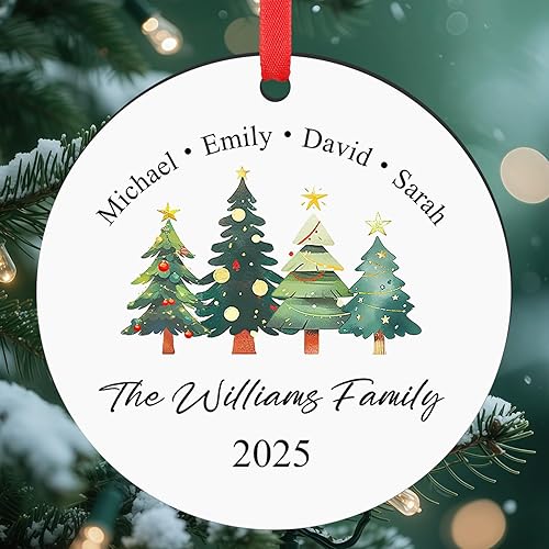 Miniatura 16 de Adornos con nombre de letra para árbol de Navidad, adornos de Navidad personalizados 2025, adornos de nombre inicial personalizados, decoraciones