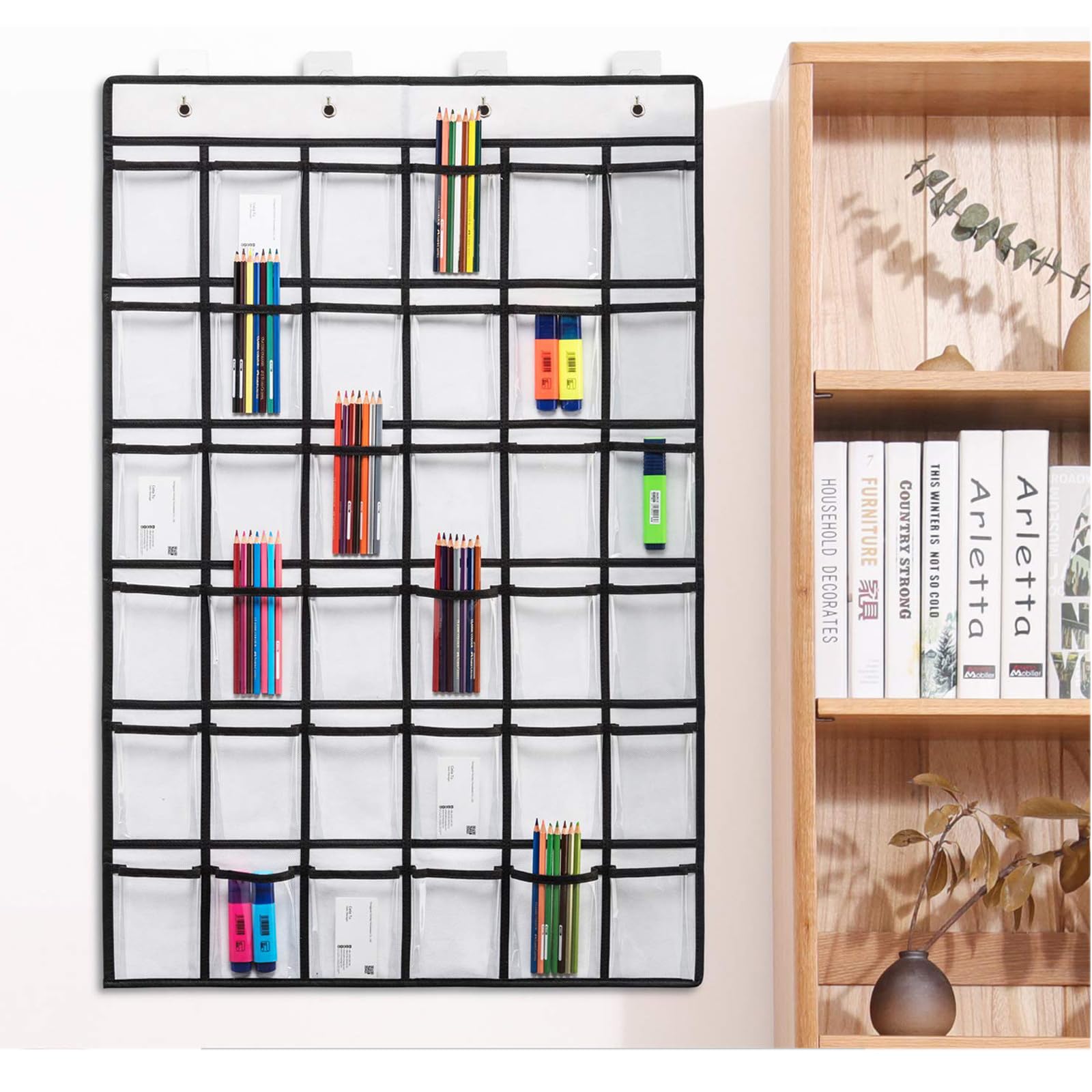 Amazon.co.jp: Cluoling ウォールポケット カレンダーポケット クリア