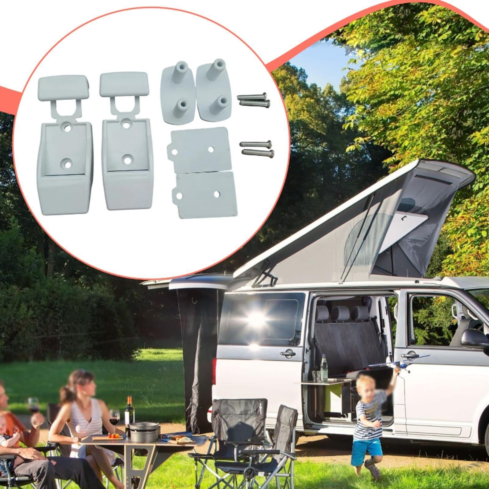 2 Stück Awning Leg Brackets Markisenbein Halterungen Zubehör Leicht Tragbar mit Widerstandsfähigem PP für Einfache Installation für Wohnmobil Urlaub O, Weiß