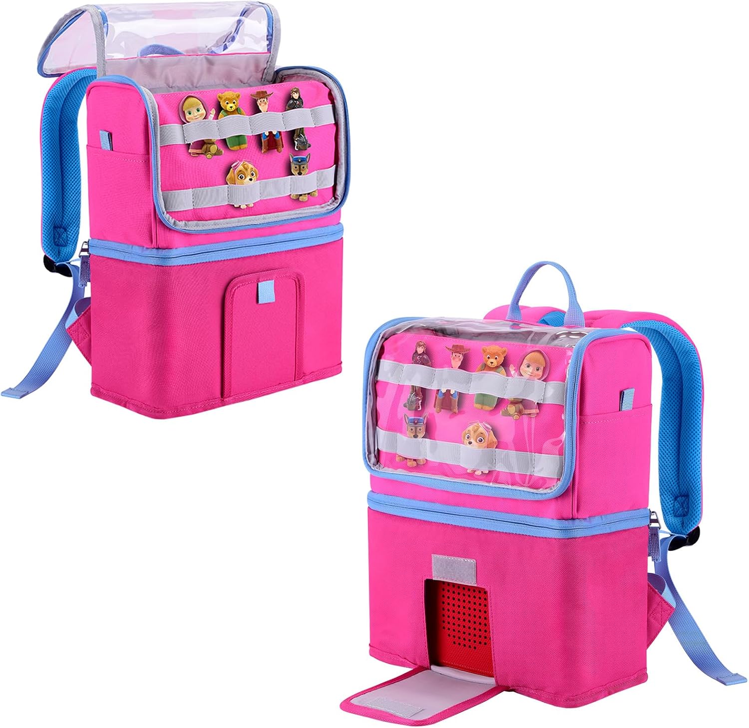DDgro Backpack for Toniebox 1 & Toniebox 2 Starter Set, Travel Bag for Tonies Characters, Charger Station & Headphone Carrying Case (Pink)