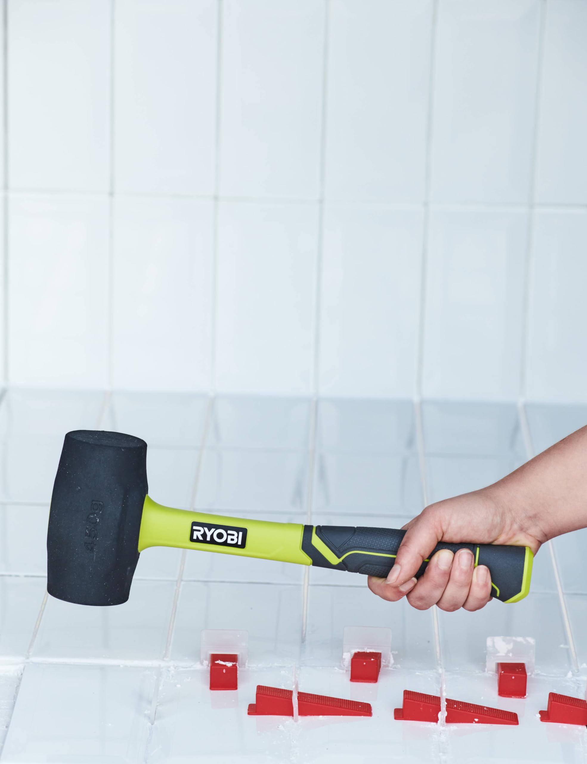 RYOBI Maillet Tête Caoutchouc Et Manche Fibre De Verre 450g - RHHM450