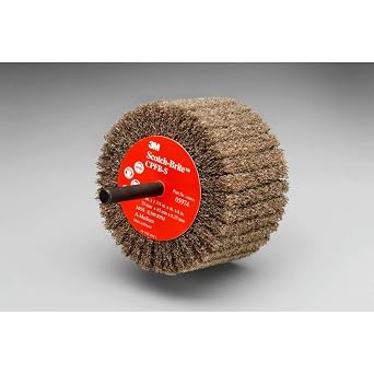 Scotch-Brite Cut and Polish Flap Brush, 3 in x 1-3/4 in x 1/4 in A MED, 10 per case, Tan