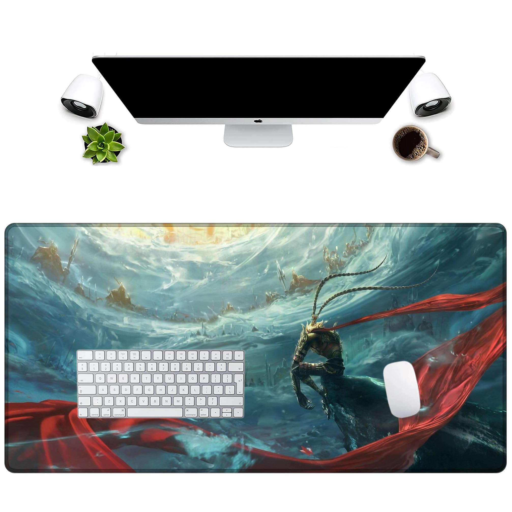 LL-COEUR XXL Gaming Tappetino per Mouse Pad Laptop Scenario Scrivania Mat 1000x500x3mm (WUKONG)