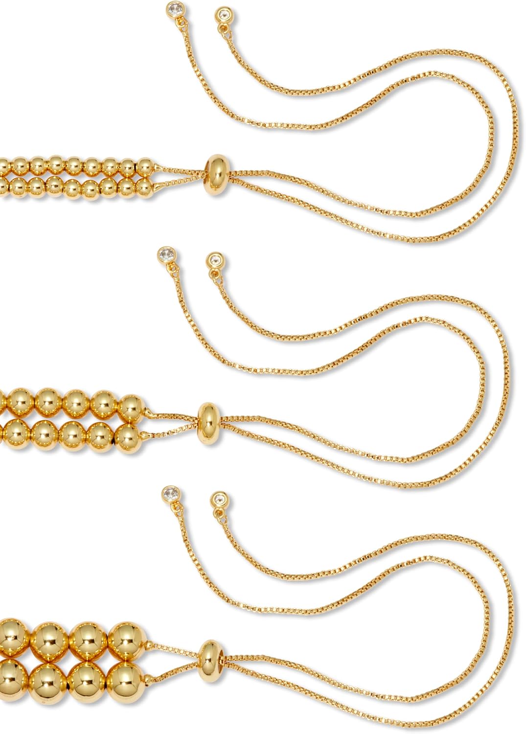 Palm Beach Jewelry Goldtone Ball Bead Necklaces 24-inch, 3-Piece Set