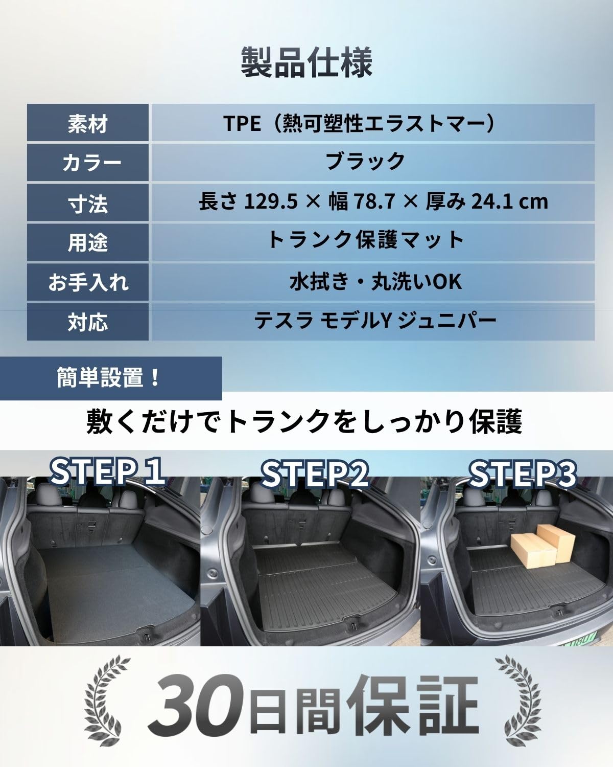 Amazon.co.jp: テスラ モデルY ジュニパー フロアマット トランク