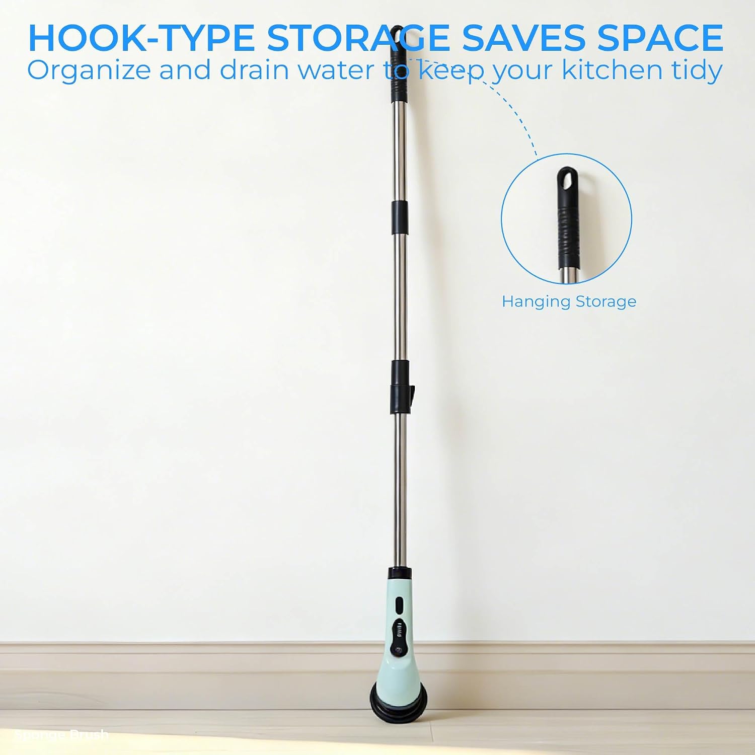 Electric Cleaning Brush, Rechargeable Power Scrubber with 6 Replaceable Brush Heads and Extendable Handle, Multi-Surface Cleaner for Bathroom, Kitchen, Floor, Grout, Car, Windows