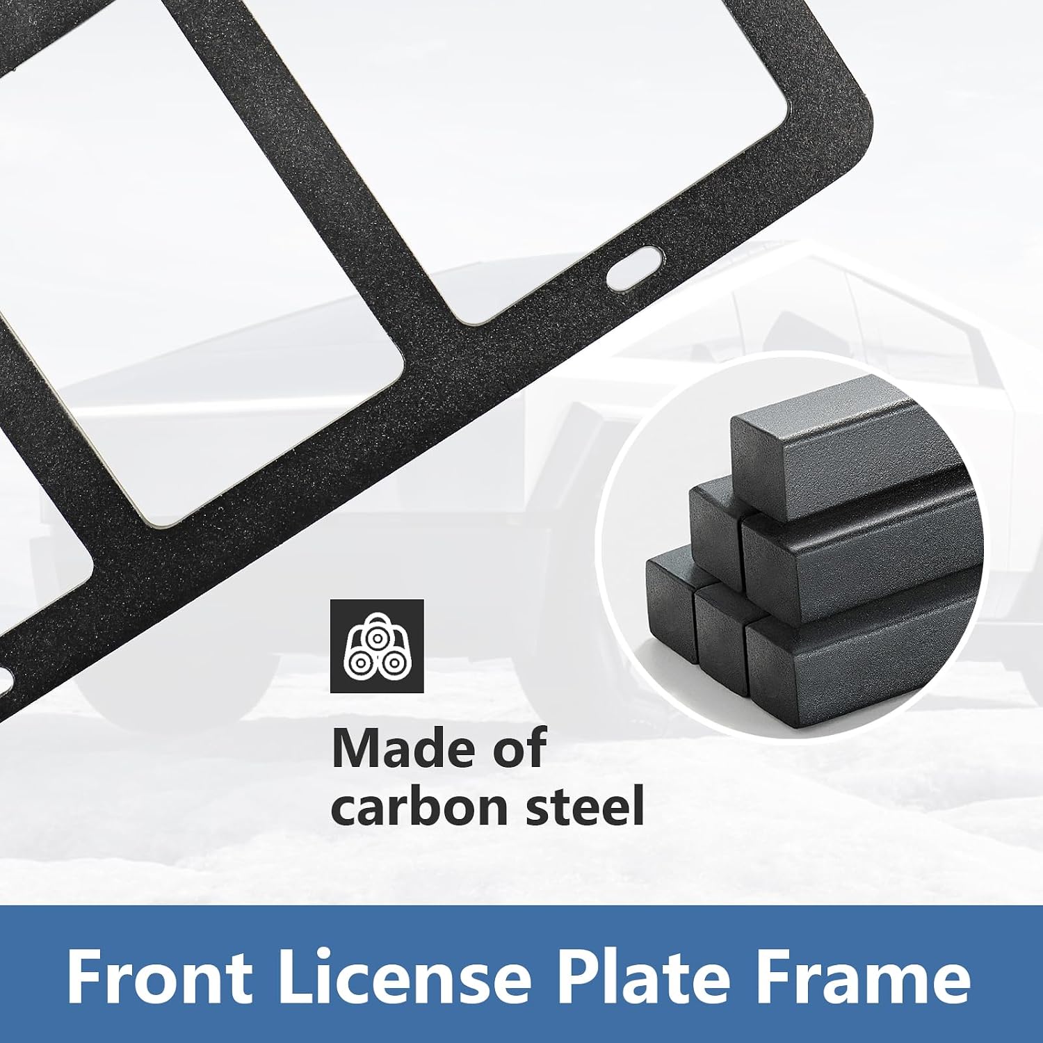 Front License Plate Holder for Tesla Cybertruck 2024 2025, No Adhesives No Drilling Quick Disassembly