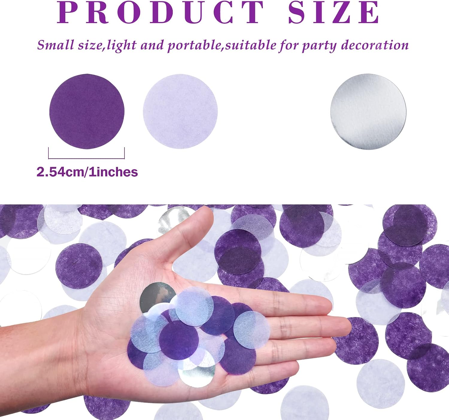 VCOSTORE Purple Round Tissue Confetti for Baby Shower Wedding Decor image 3