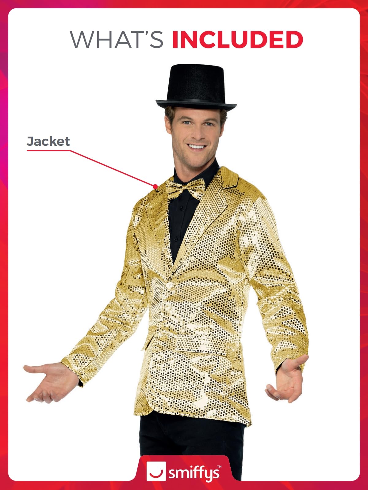 Smiffys Sequin Jacket, Mens, Gold , Party & Carnival Fancy Dress, Party Dress Up Costumes - BigaMart Smiffys Sequin Jacket, Mens, Gold , Party & Carnival Fancy Dress, Party Dress Up Costumes - BigaMart